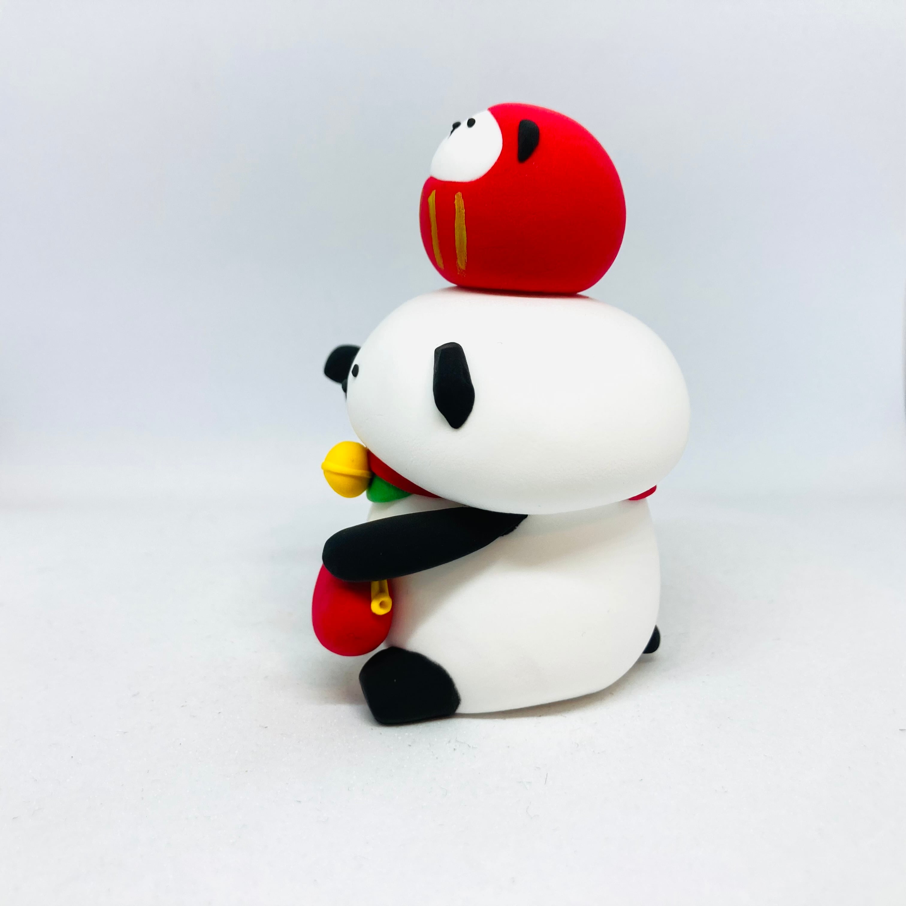 招きパンダ(だるま) / 紙粘土 / カトコト