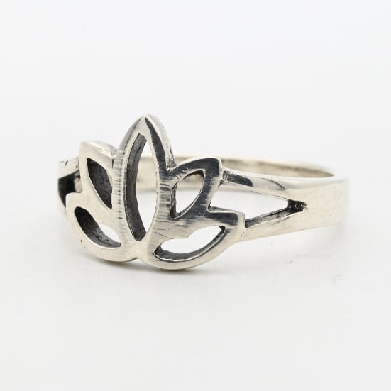 Open Work Style Lotus Design Top Ring #18.5 / Denmark