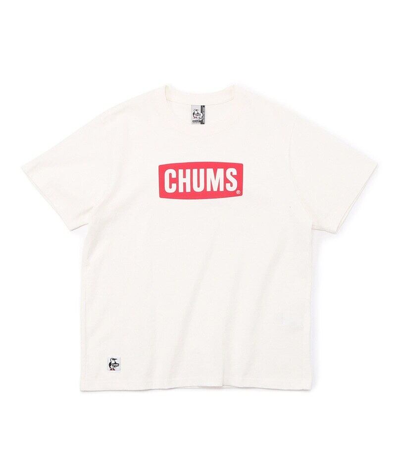 CHUMS(チャムス) Logo T-Shirt (ロゴTシャツ) CH01-1833 ホワイト/レッド