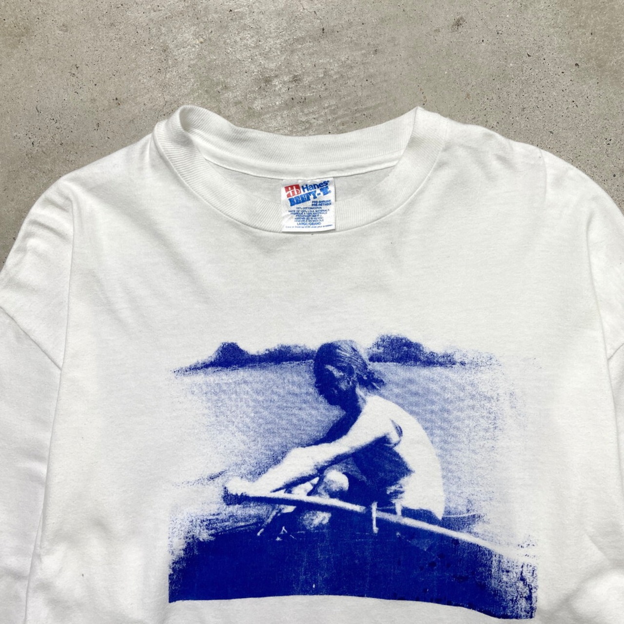 90年代 USA製 フォトプリント ロングTシャツ ロンT メンズL 古着 90s 