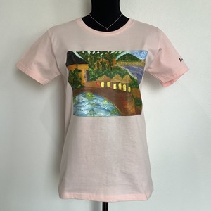 Sea Cottage ( 海岸のコテージ )  レディースTシャツ ライトピンク