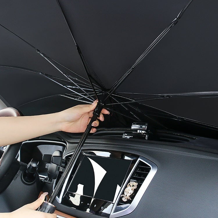 No.11034 Lサイズ 車 サンシェード 折り畳み式 傘 外側シルバー 内側