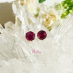 天然ルビー・ピアス 6mm(1ペア)