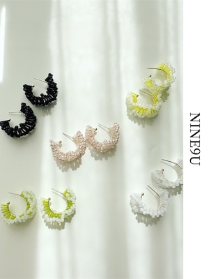 beads hoop handmade pierced 5color【NINE7445】