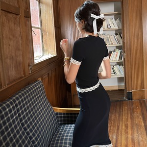 French lace stretch dress【H00011】