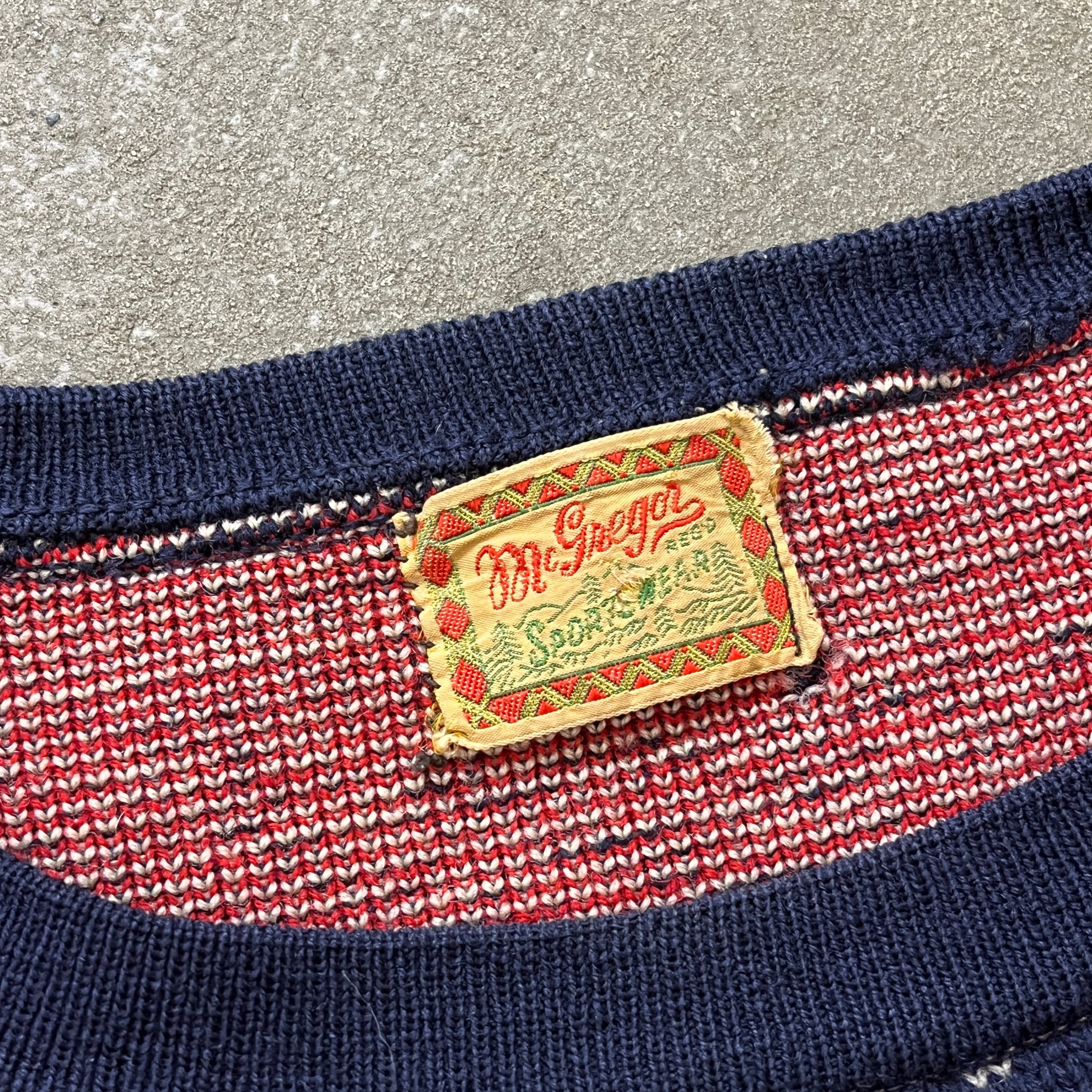 40s McGREGOR Jacquard Sweater 40年代 マクレガー ジャガードニット