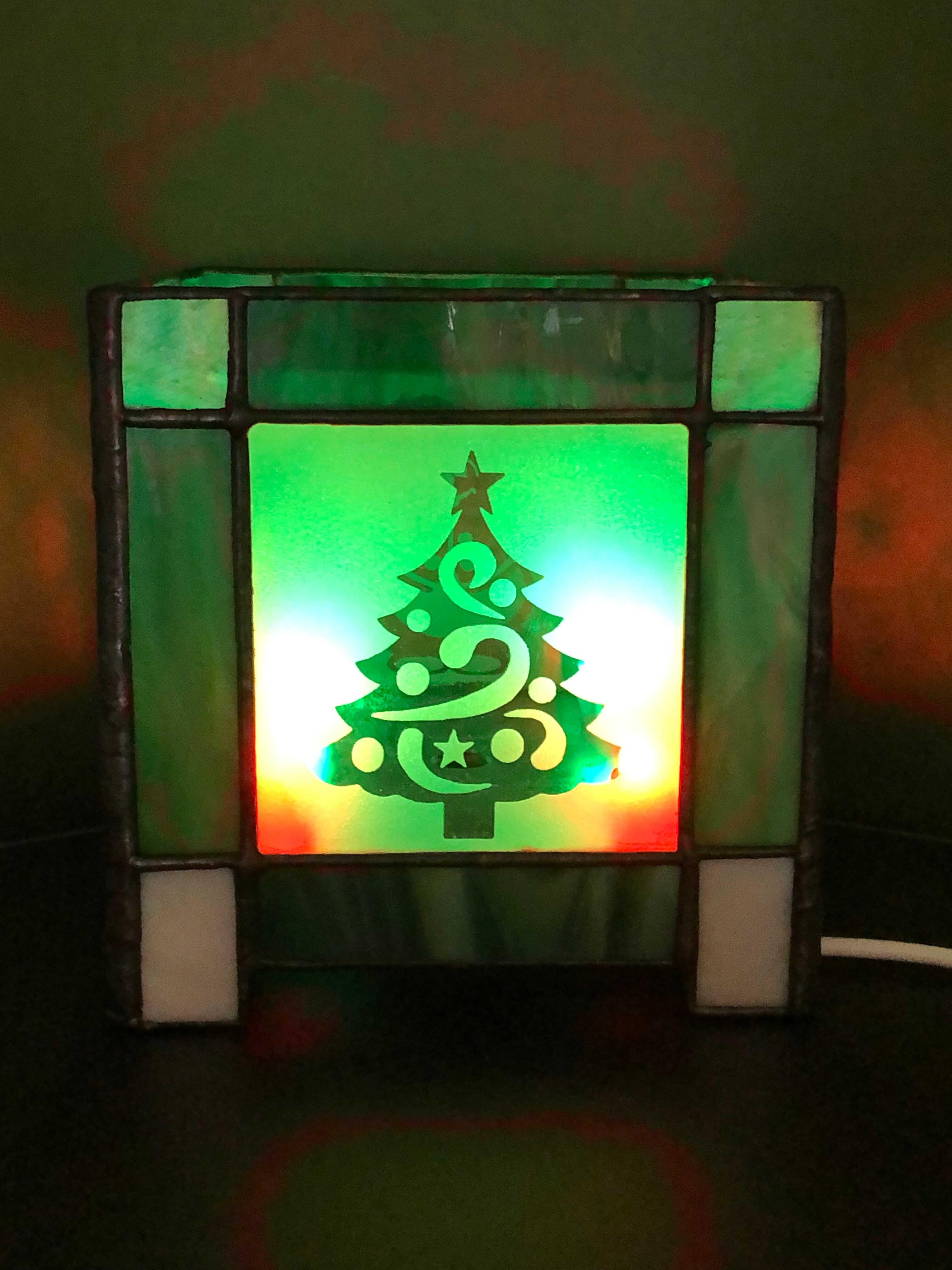 クリスマス3 ステンドグラス イルミネーションライト キューブ