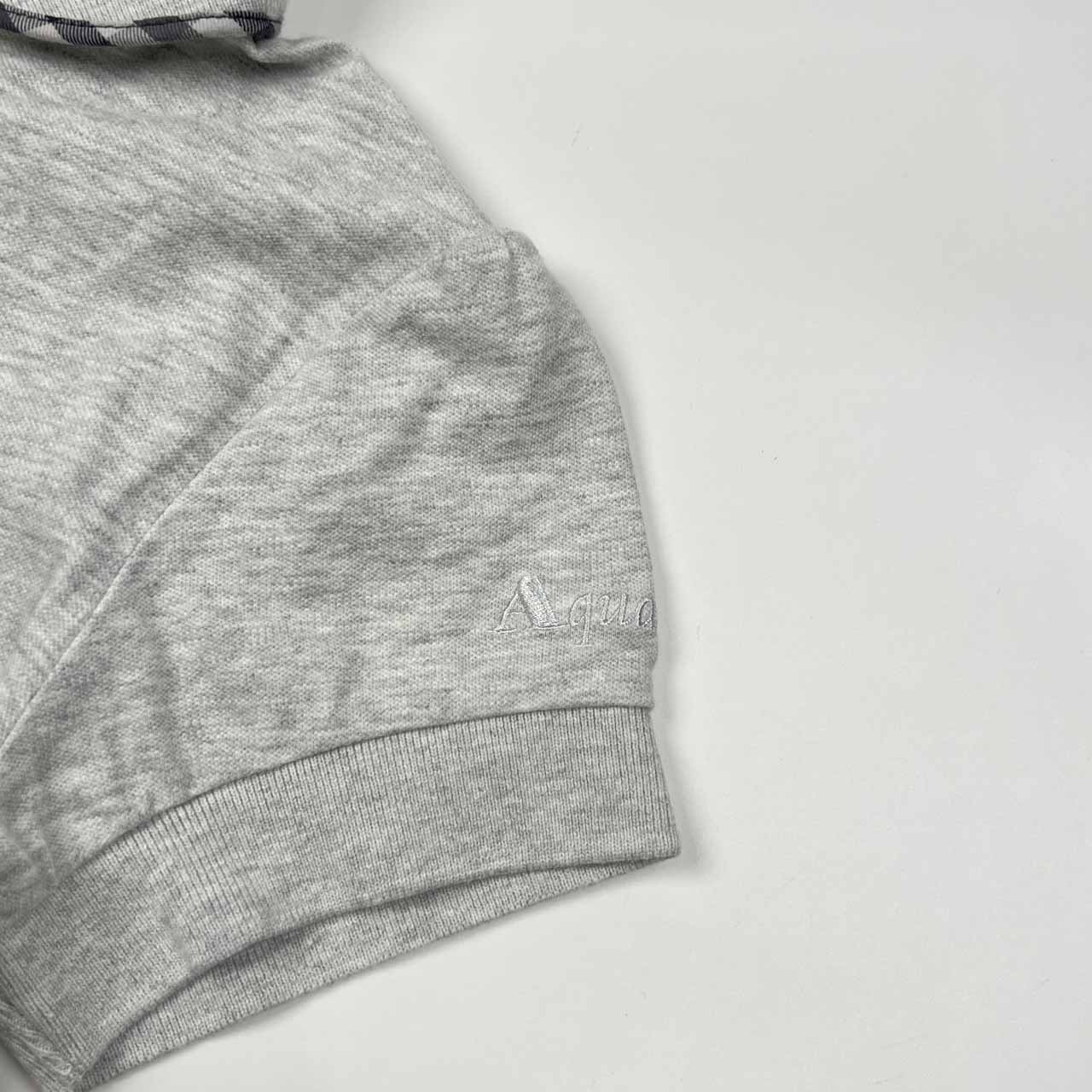 Aquascutum GOLF for BENTLEY アクアスキュータム ゴルフ ワンポイント 比翼 半袖 ポロシャツ XS/ライトグレー レディース コラボ