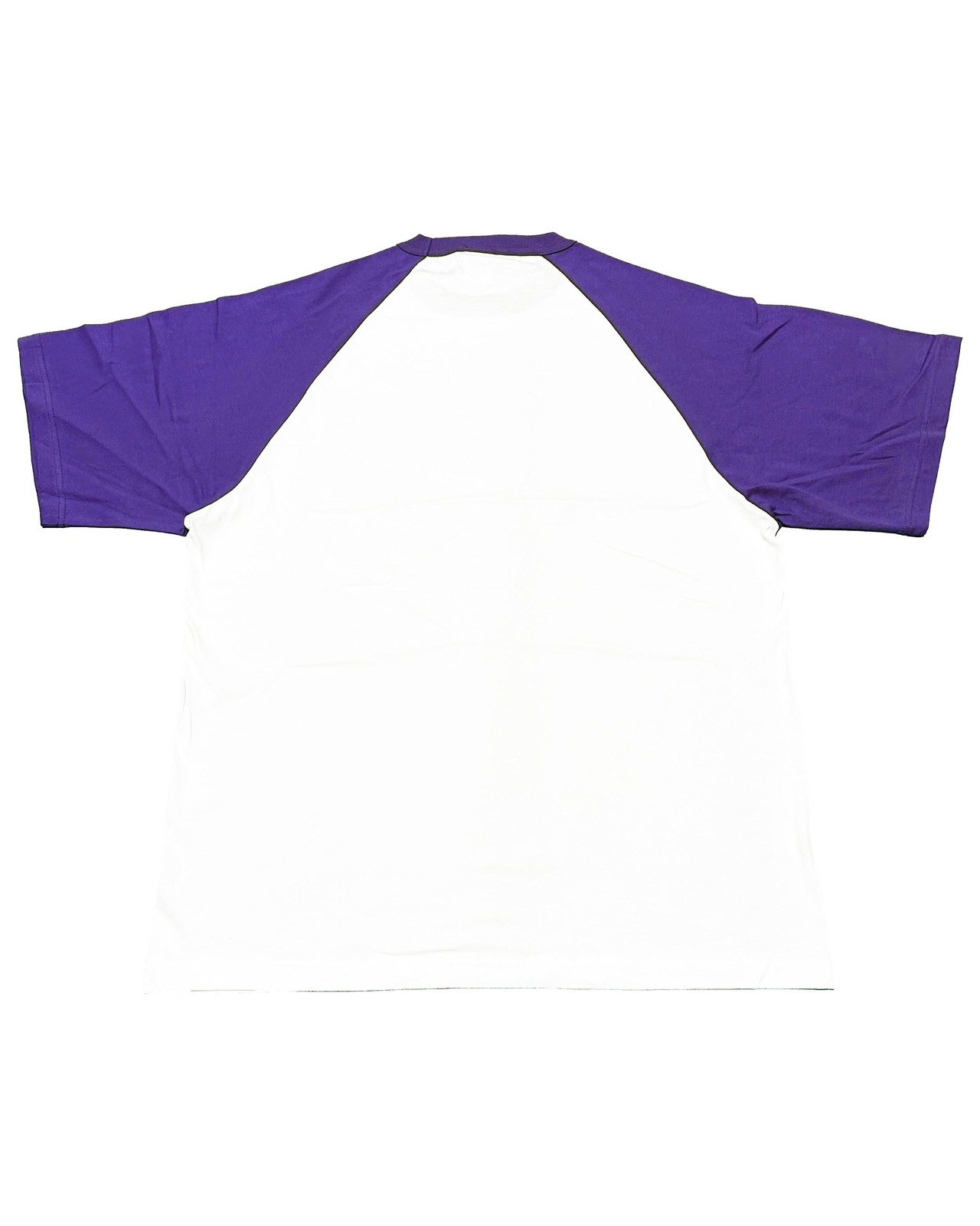 BASIC ONE POINT RAGLAN T-SHIRT - WHITE / PURPLE