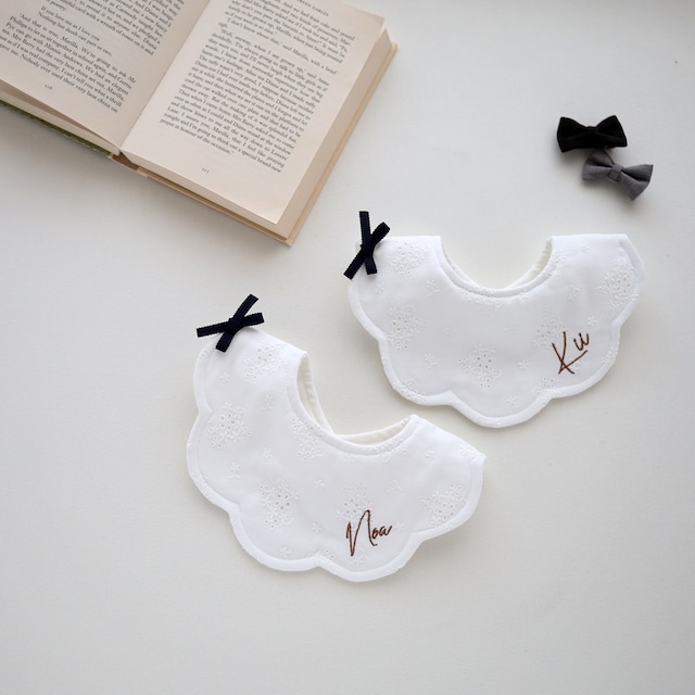 ホワイトレース スタイ お名前 刺しゅう