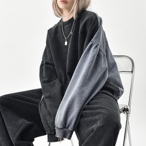 ツートーンフェードルーズスウェット 3col   R01425