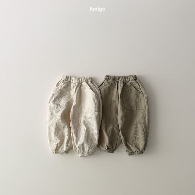 【取寄】amigo｜pintuck natural pants｜ピンタックナチュラルパンツ｜XS-XL｜kids｜26 spring