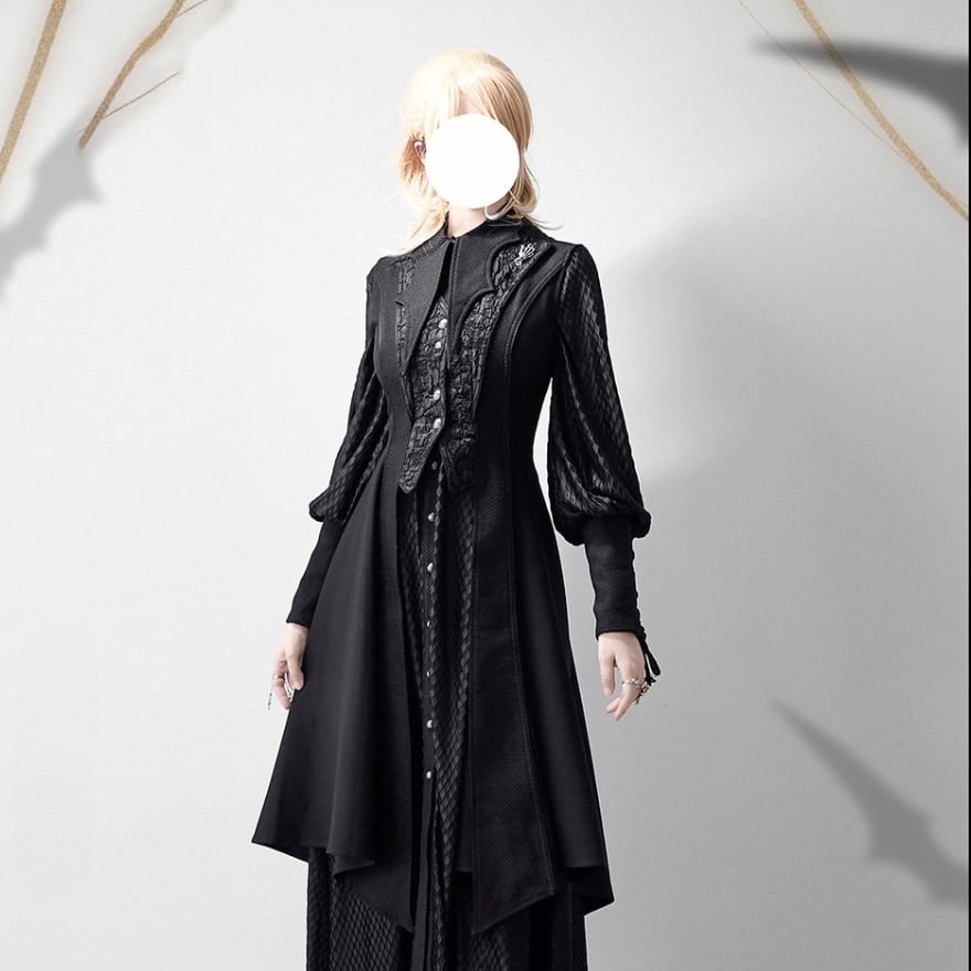 サブカル 服 地雷系 通販 ゴスロリ 修道女風 ジレ ロングベスト 大人ゴシック ダークファッション イベント衣装 舞台衣装 撮影会衣装