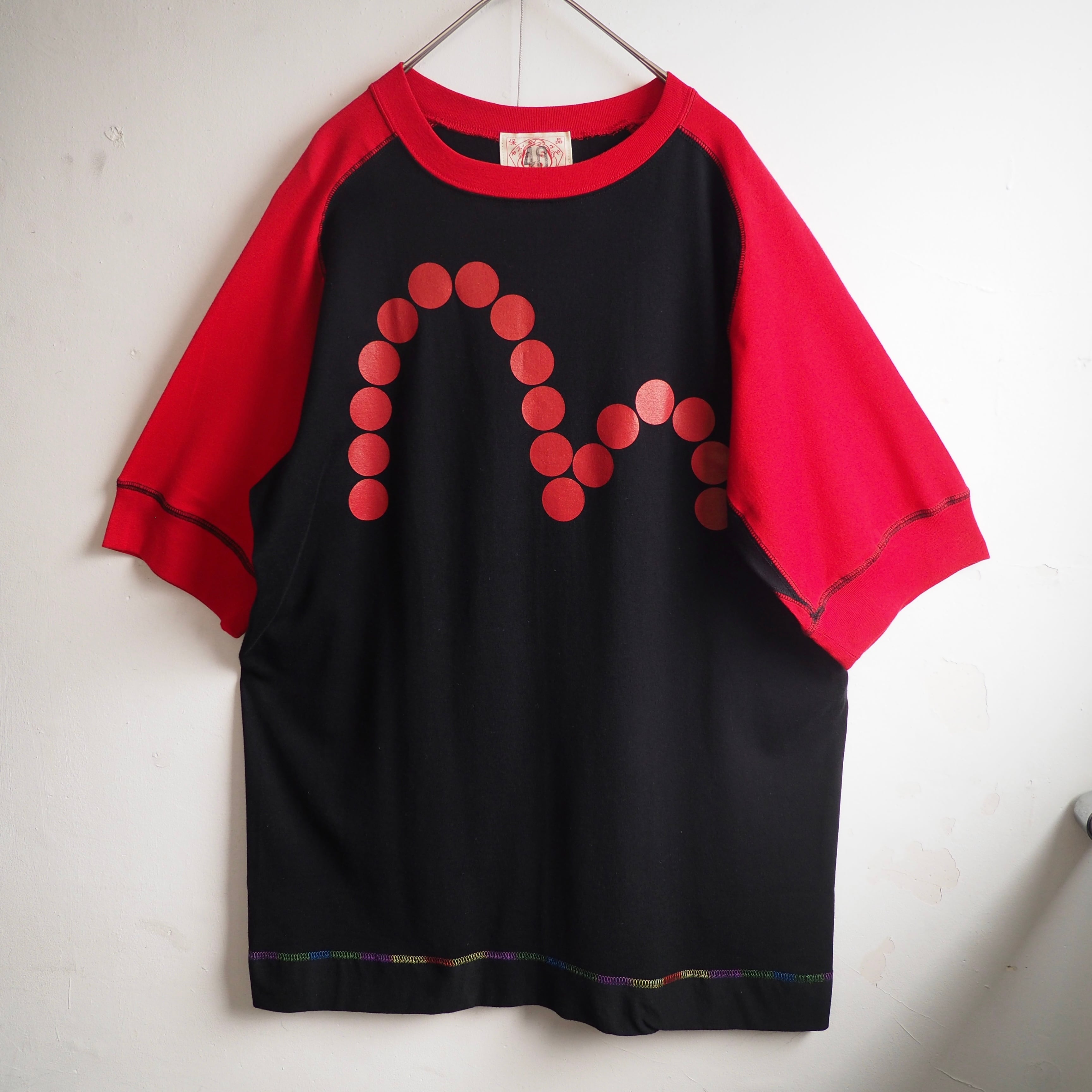 ” Evisu - Dot kamome ” printed Bi color raglan sleeve Tee