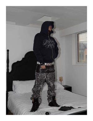 SIR rhinestone hull design hoodie