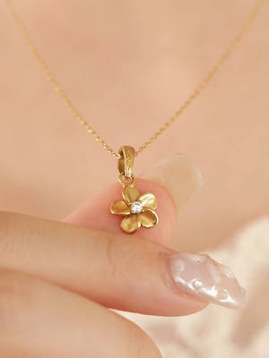 316L hawaiian plumeria necklace #n81