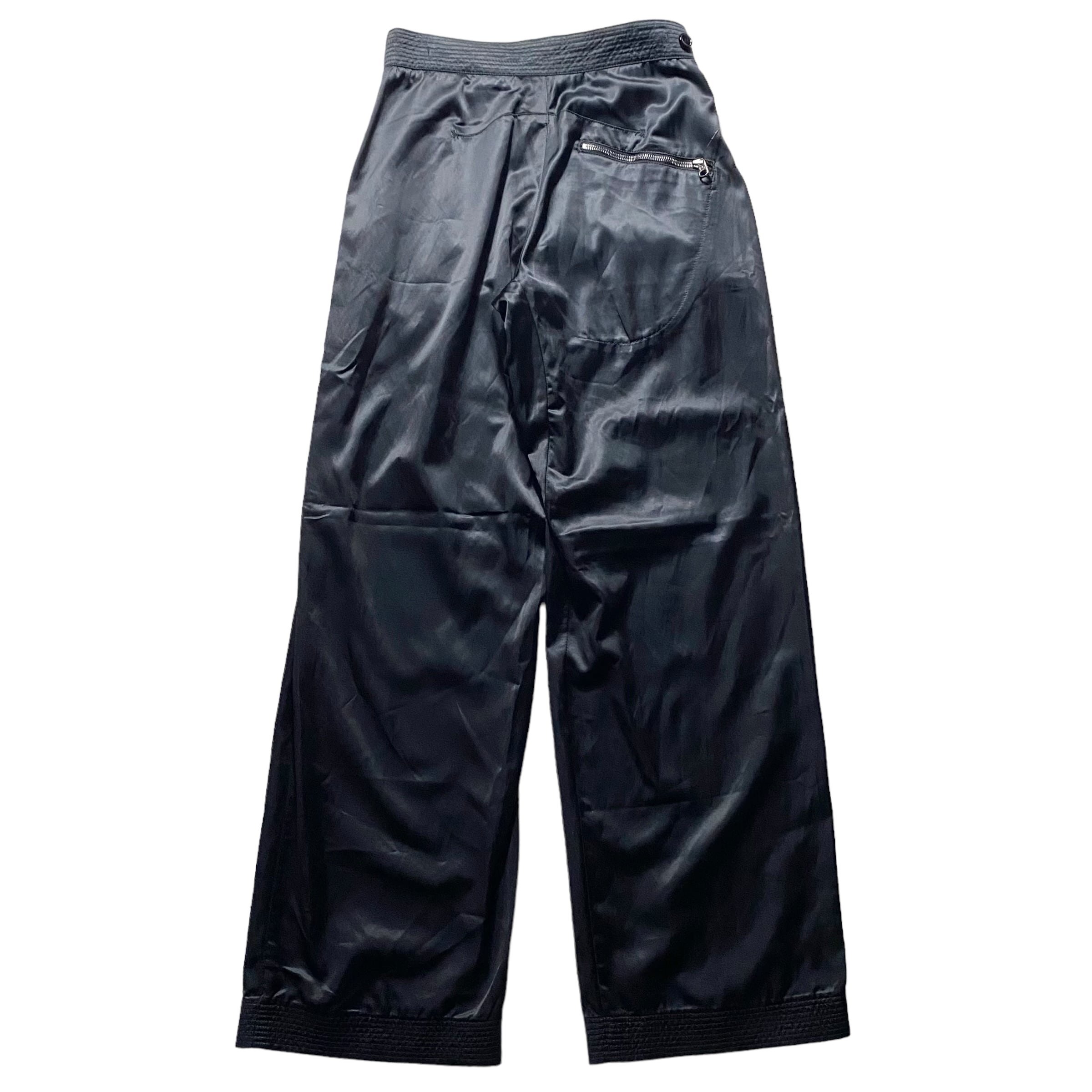 GIORGIO ARMANI black satin belted pants | NOIR ONLINE GIORGIO ARMANI black satin belted pants | NOIR ONLINE