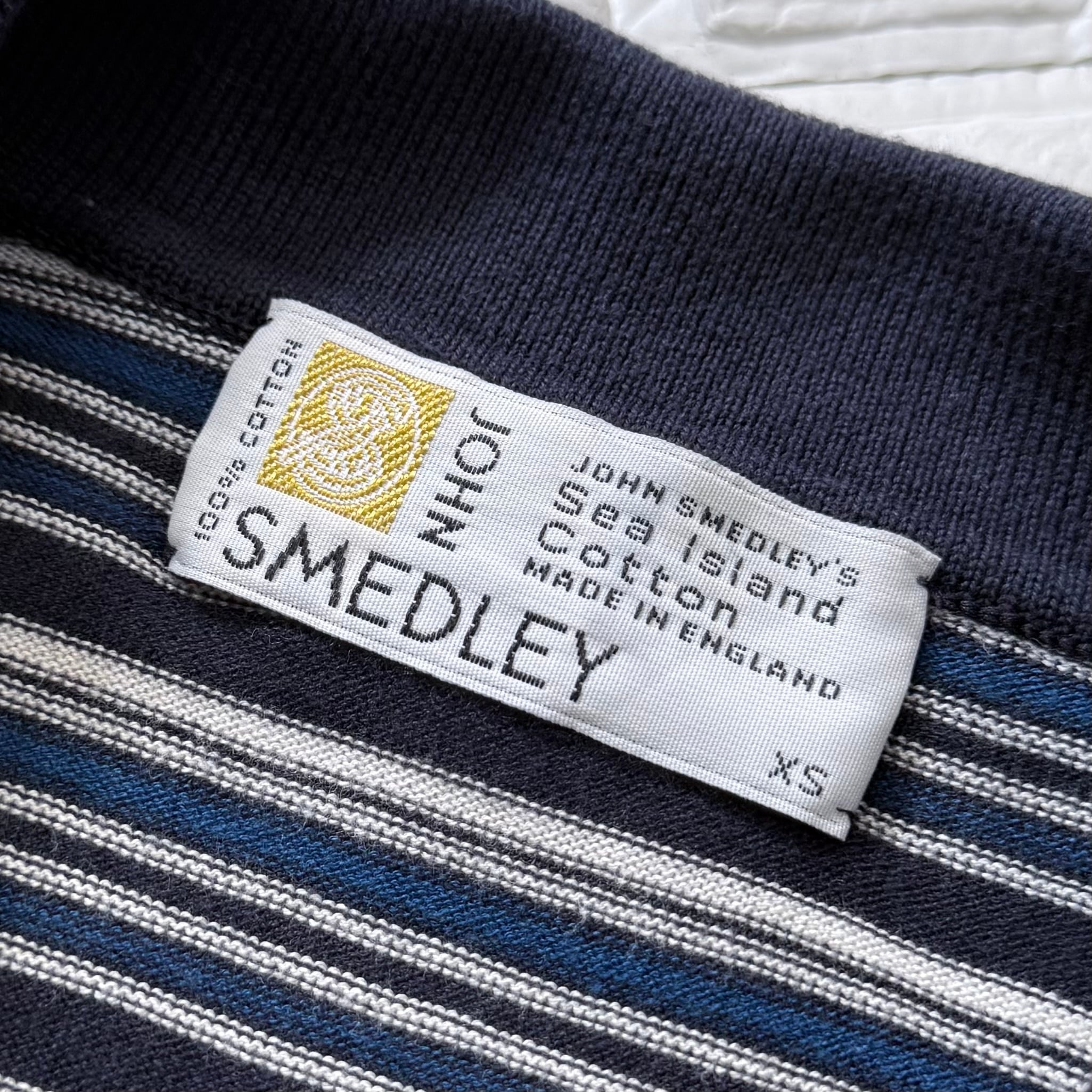 JOHN SMEDLEY 旧タグ シーアイランドコットン マルチボーダー 半袖