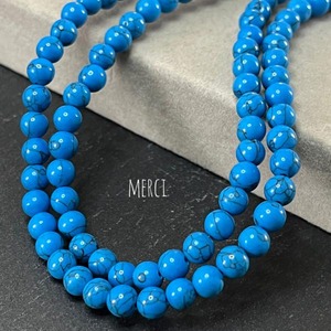 【10個】合成ターコイズブルービーズ/スペーサー/人工石/