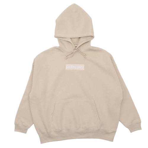 GINRHYMES/ "BOX LOGO" SWEAT HOODIE /BEIGE