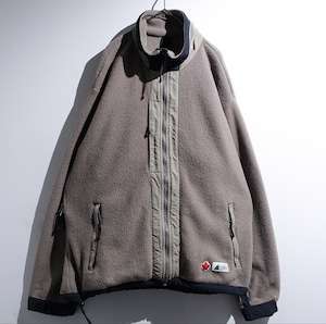 "POLARTEC" Beige Nylon Switching Design Fleece Jacket