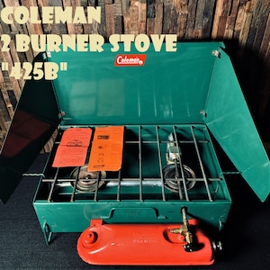 コールマン 425B 後期 ツーバーナー 赤タンク コンパクト ビンテージ ストーブ 50年代60年代 2バーナー COLEMAN 希少 レア