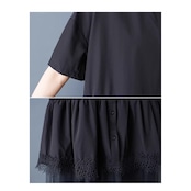 異素材切替 シアー ワンピース 30185