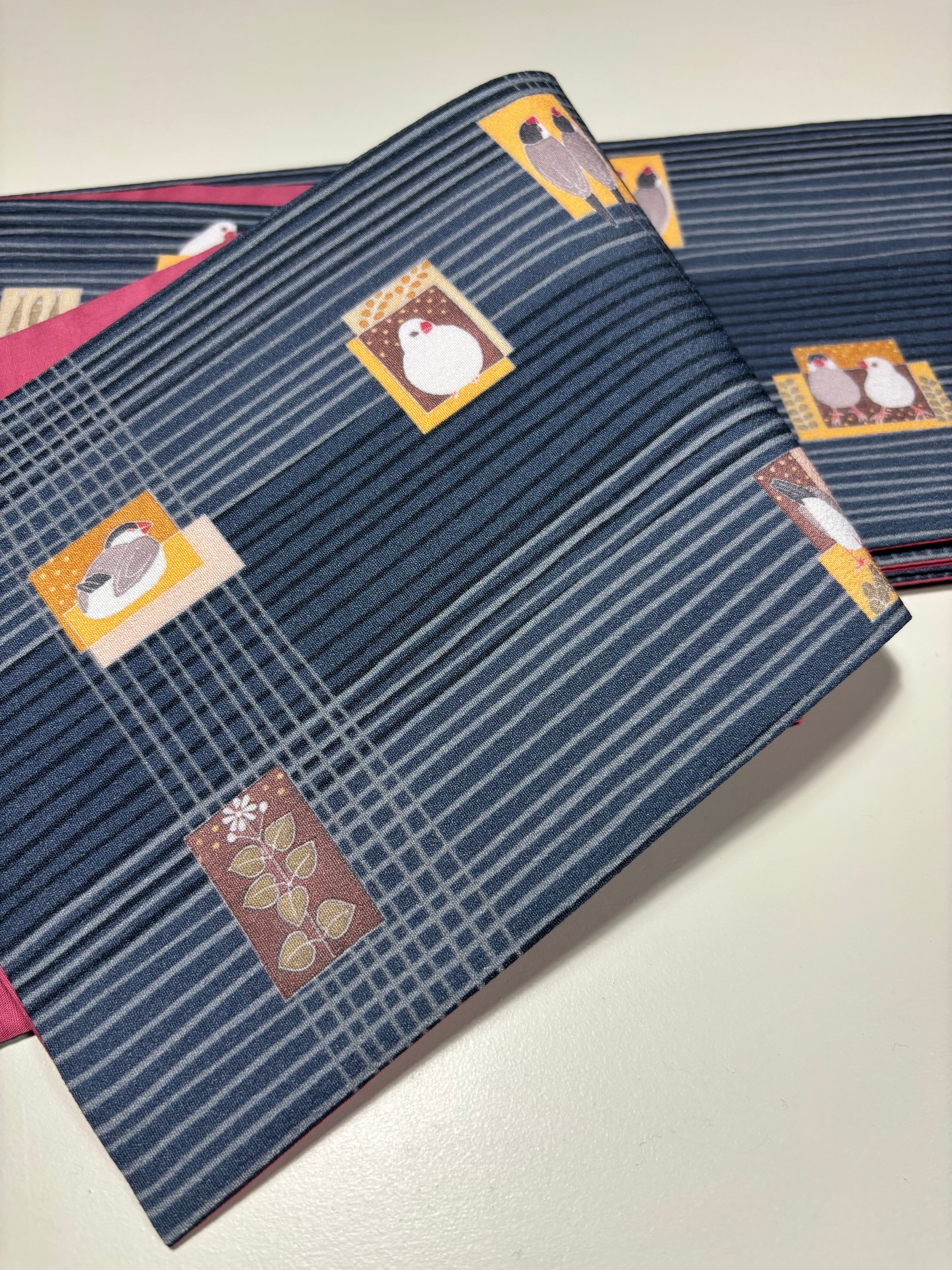 ペンギンデザイン 半幅帯 水色 338253dfa54b5fe6a58a0f04d09bc3