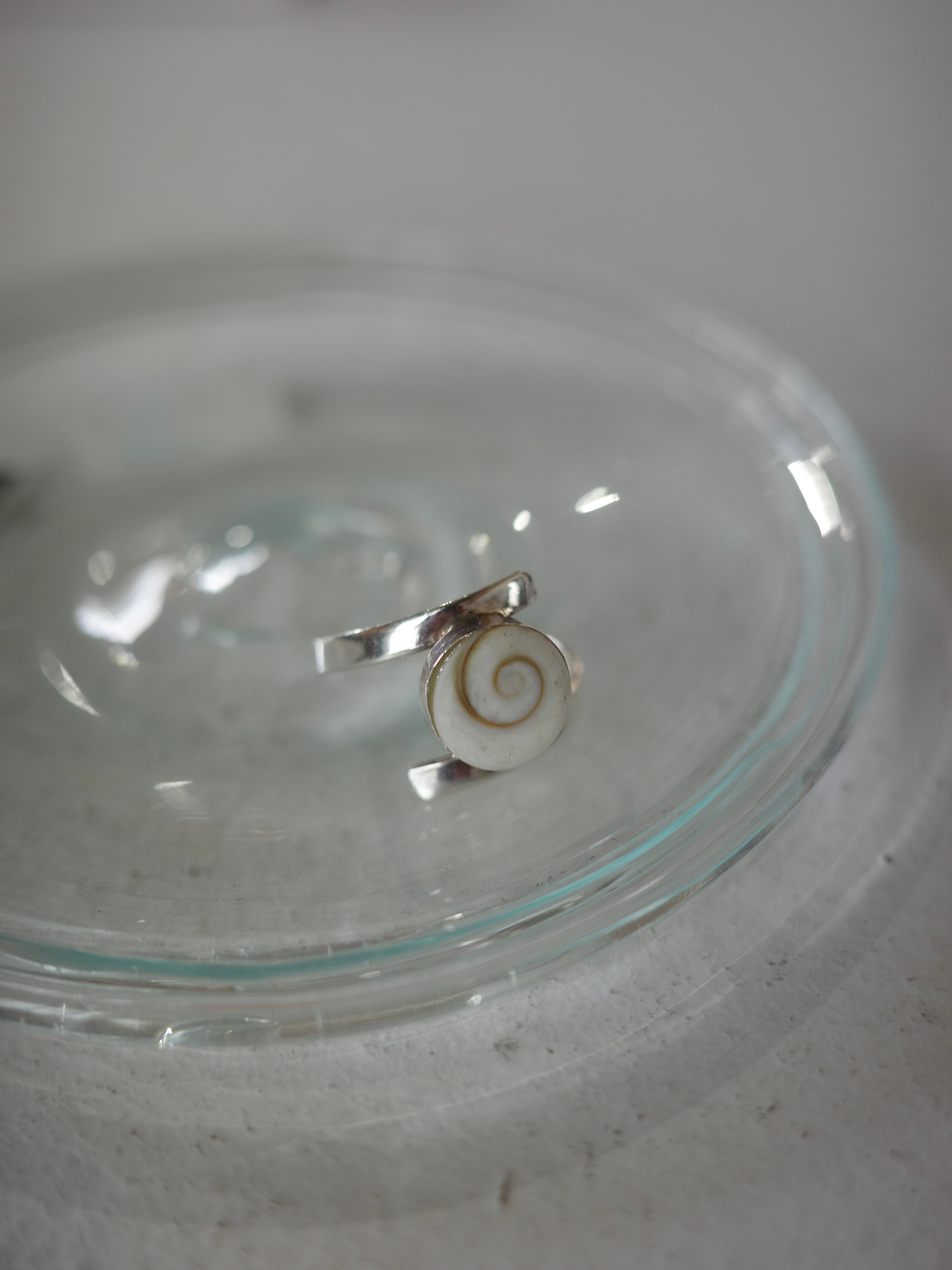 <vintage silver925>mexican fossil shell ring