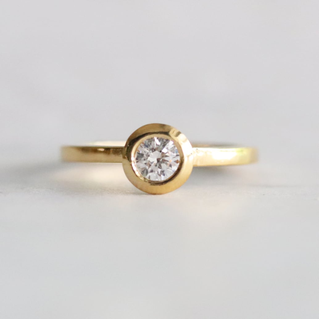 【婚約指輪】ラウンドフレーム_フクリン_K18YG