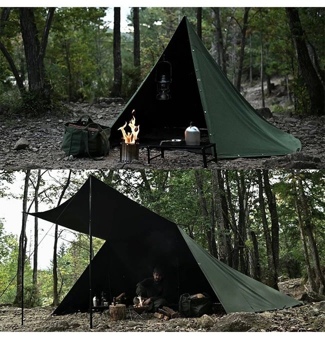 未使用】 asobito アソビト 焚き火軍幕 もじっ 廃盤 キャメル 