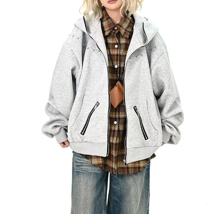 フルジップ ビッグシルエット フーディ ◆2col L00343