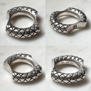 BOTTEGA VENETA silver intrecciato ring