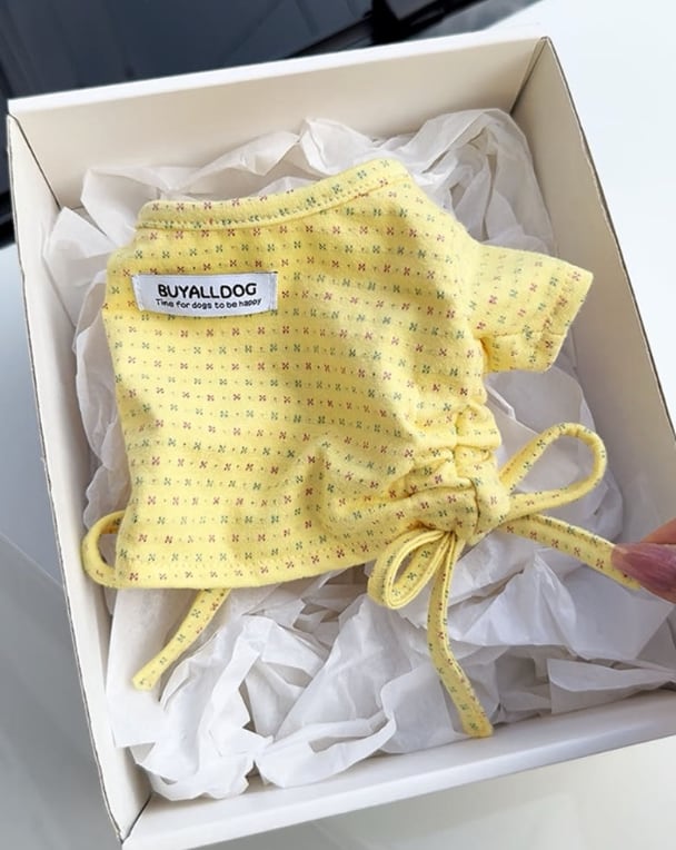 予約【buyalldog】Maple Flower Shirring Top (2color)