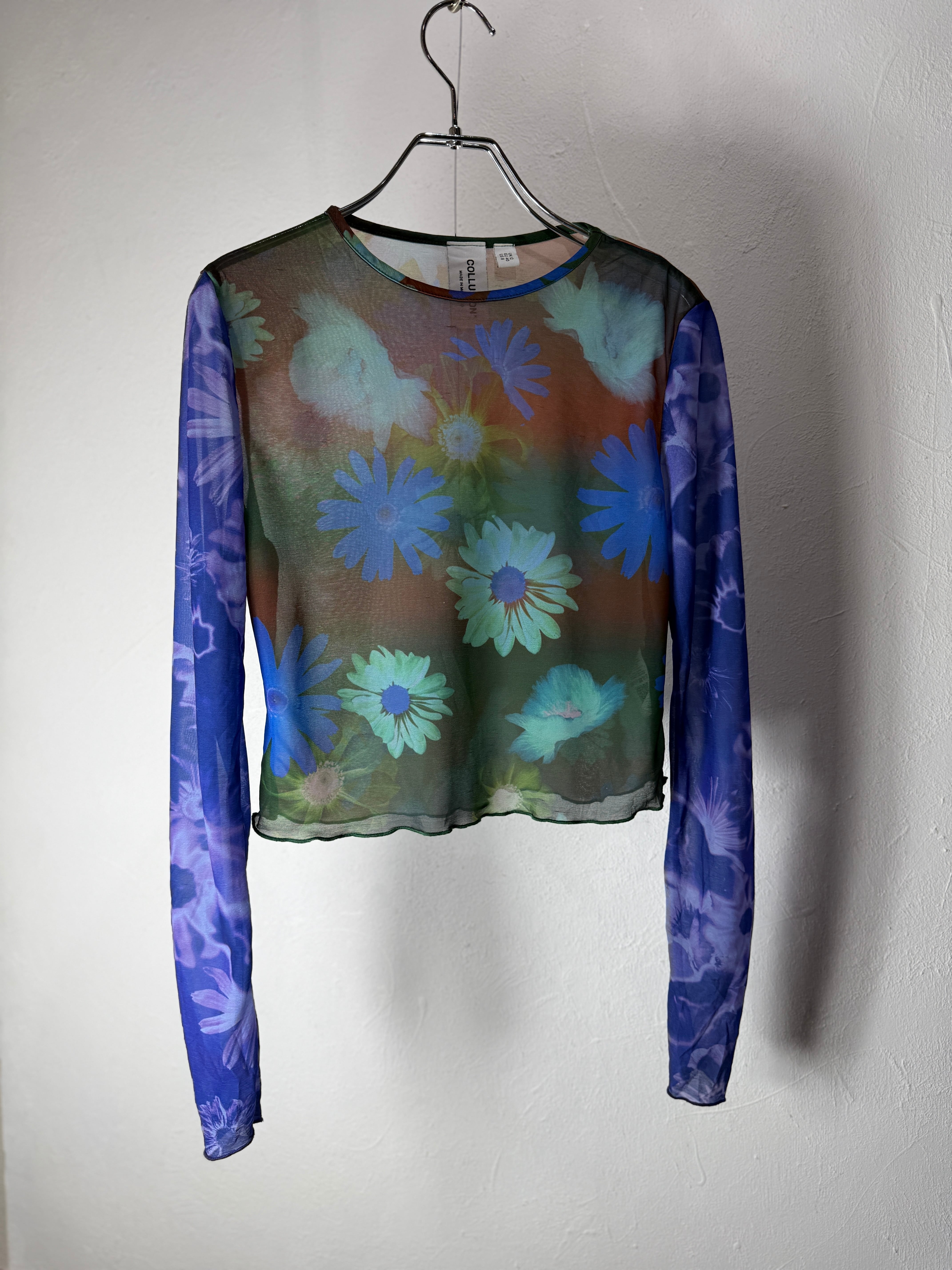 Flower Print Sheer Top