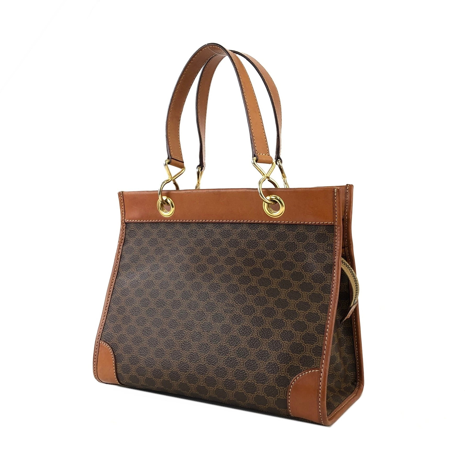CELINE セリーヌ マカダム スクエア ハンドバッグ ブラウン vintage