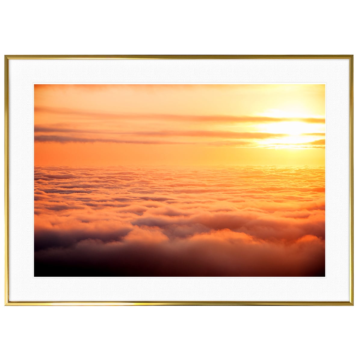 夕日写真 南アフリカ ケープタウン上空の夕陽に染まる雲海 インテリア