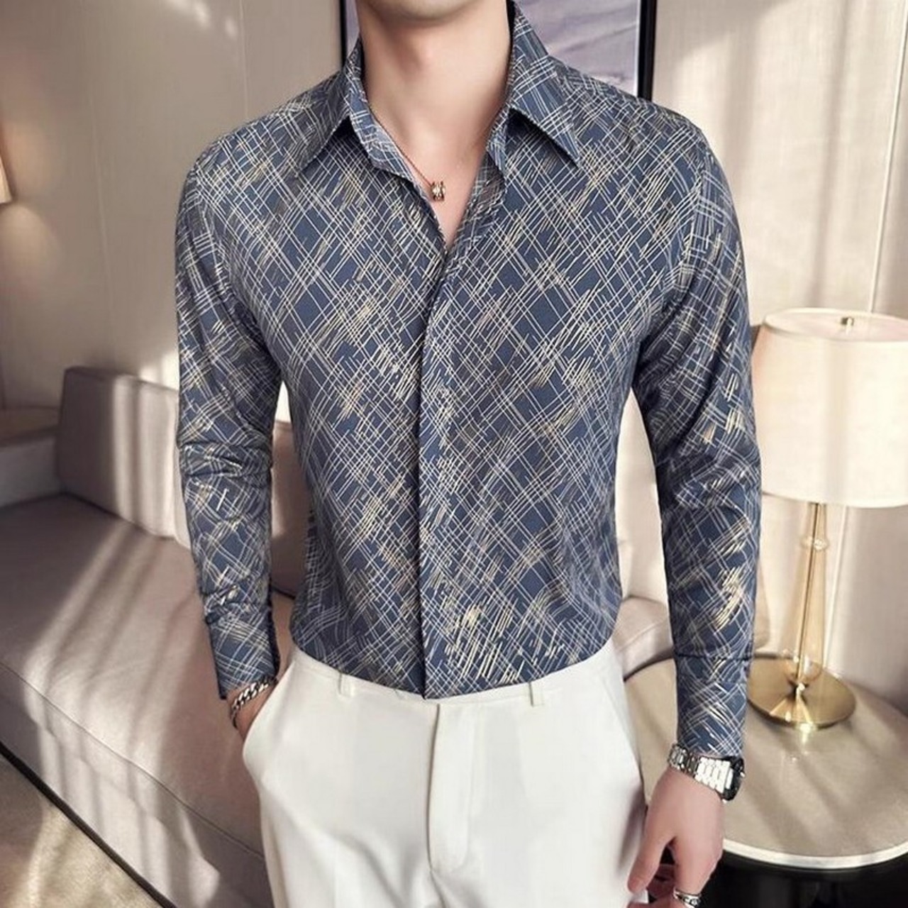 floral print slim fit shirt 00157