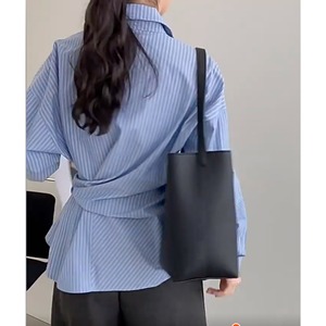 waist-ribbon stripe shirt　J00495