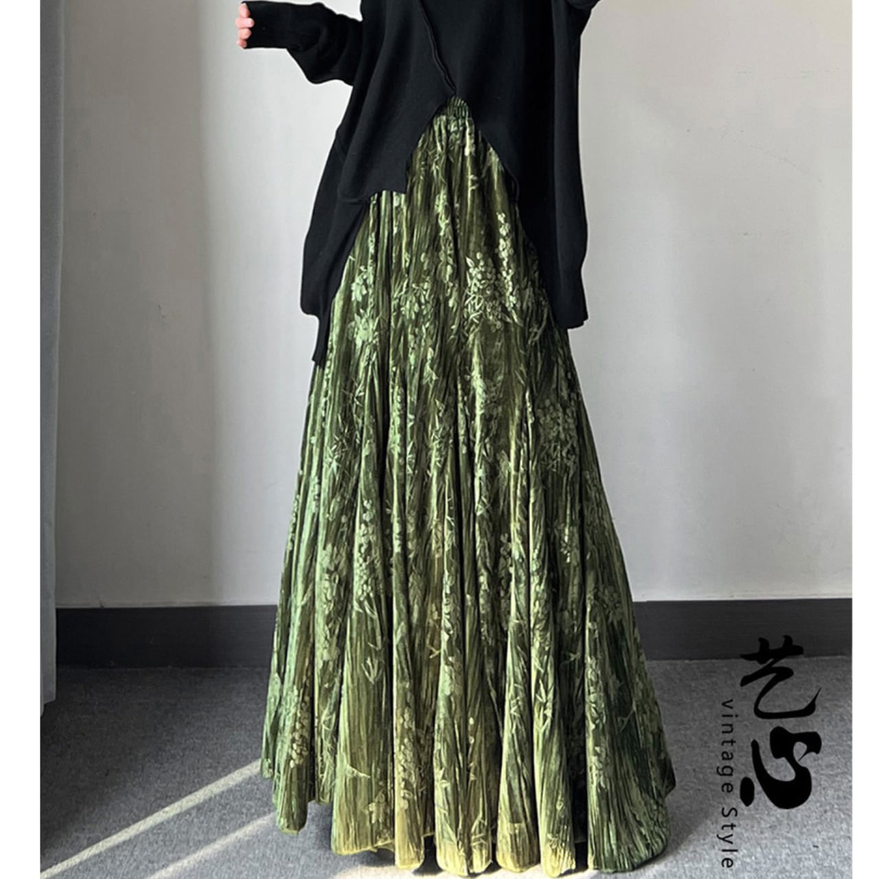 Flare Maxi Floral Long Skirt L00545