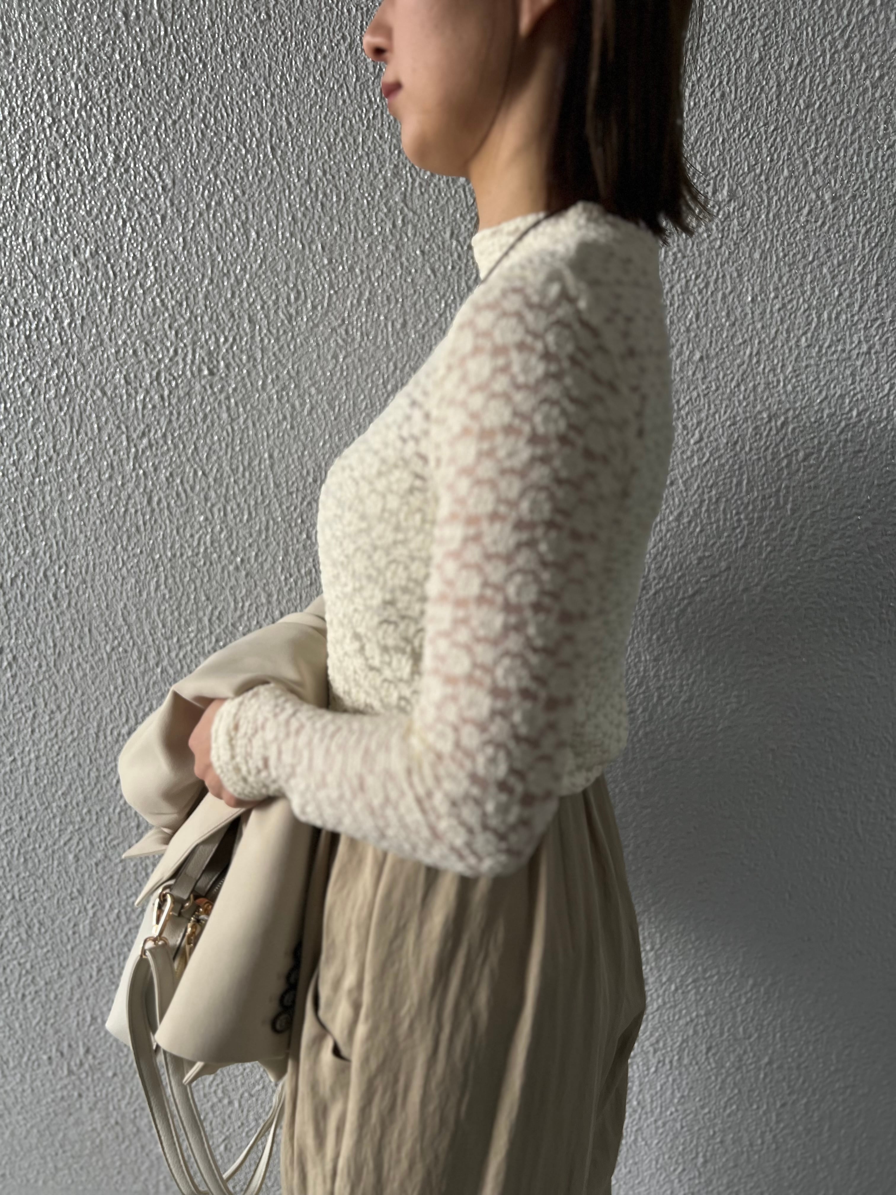 【SELECT】ストレッチレースプチハイネックPO 25-0685