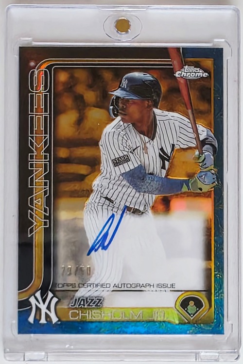 Jazz Chisholm Jr |2025 Topps Chrome Gilded| 29/50| Autograph Blue| Ungraded