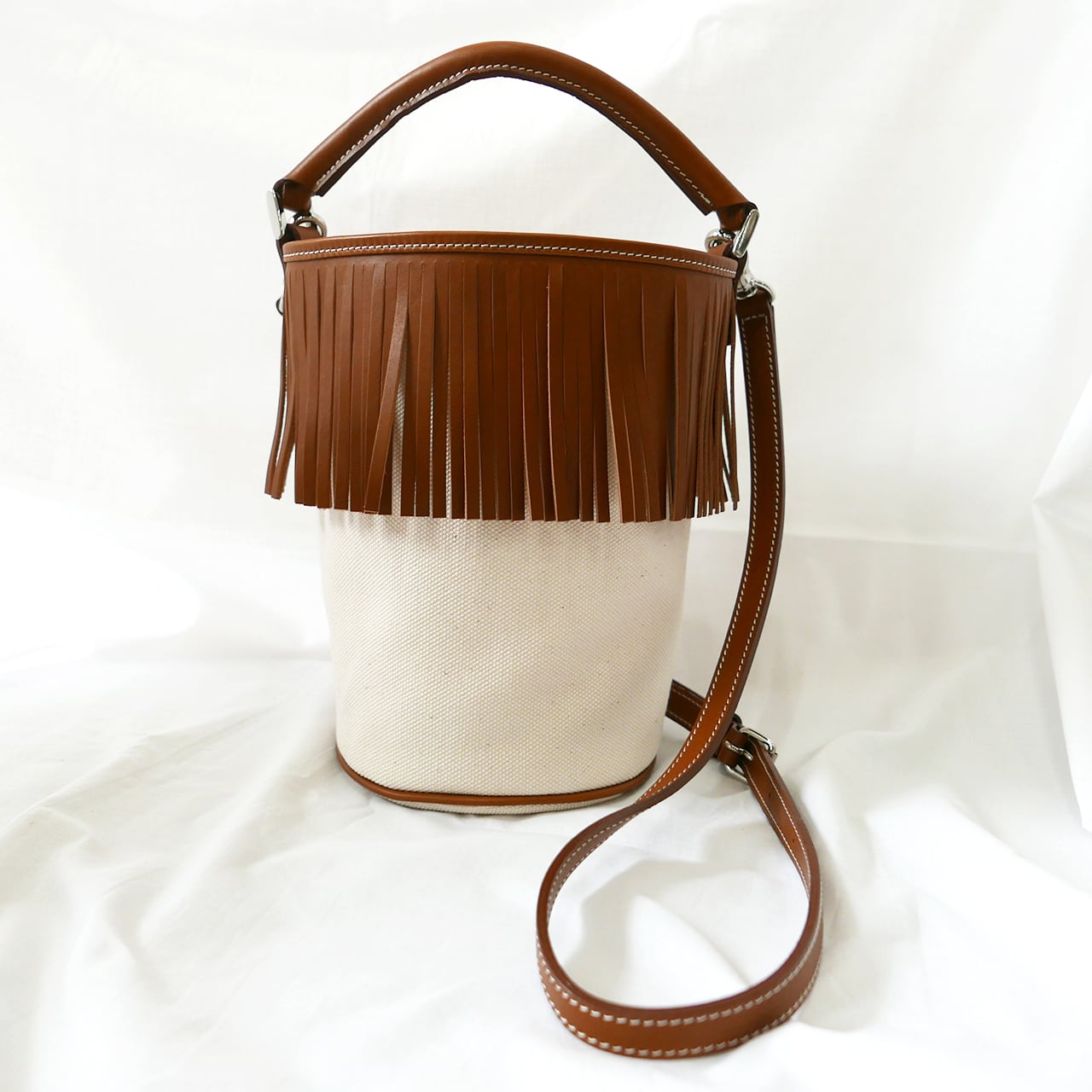 Fringe Bucket Bag/camel | ayako