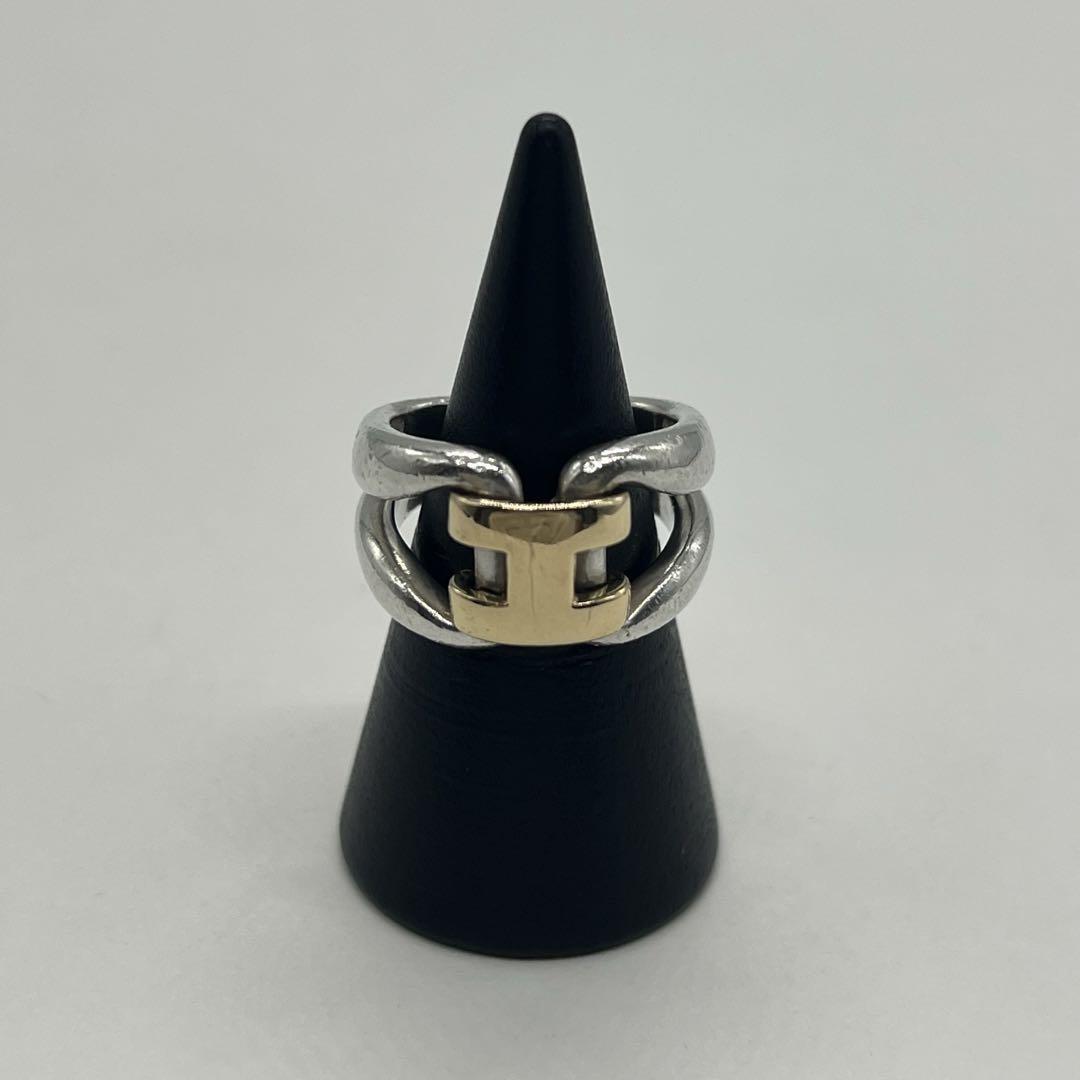 エルメス HERMES ヒストリー リング 表記サイズ52 SV YG コンビ