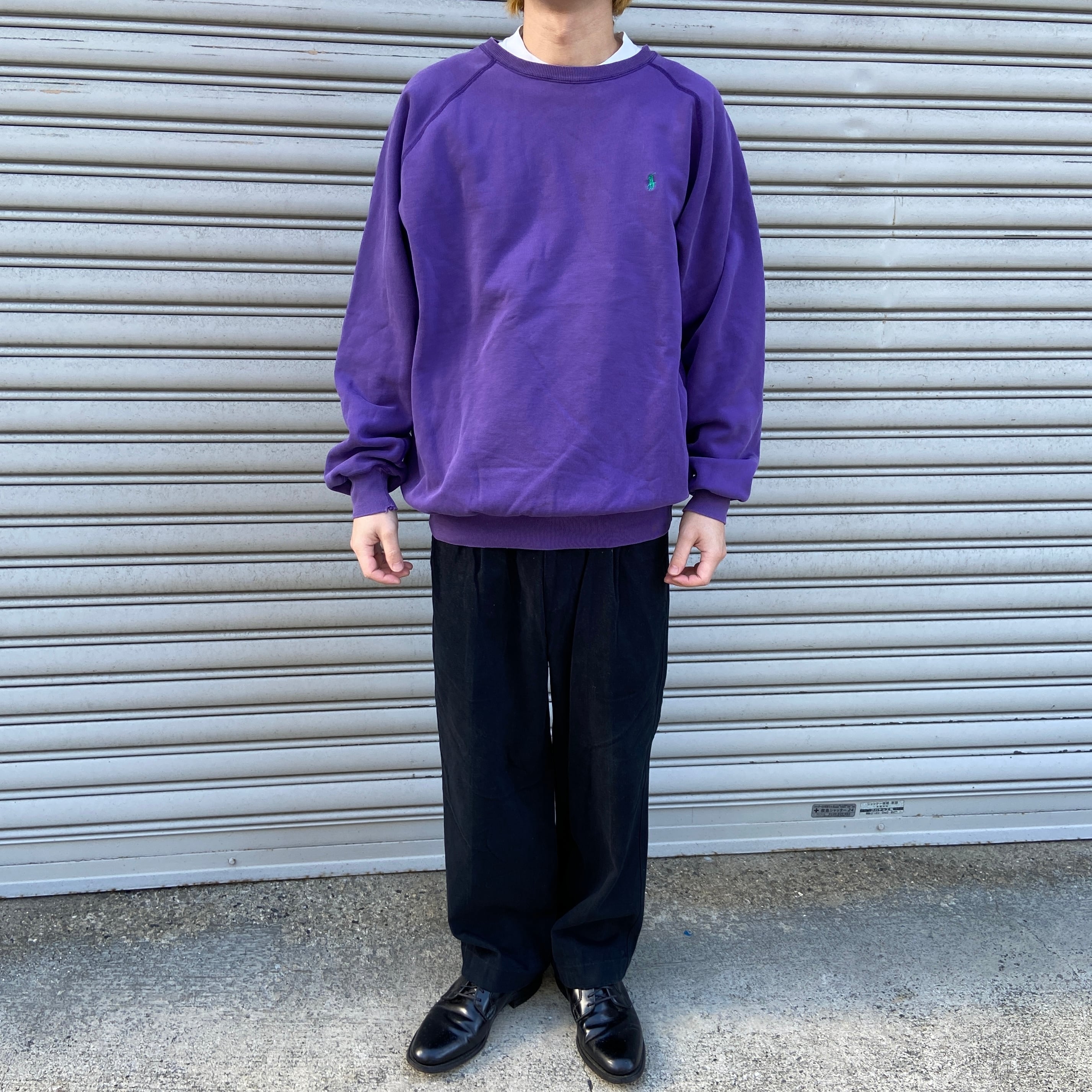 送料無料』80s 90s POLObyRalphLauren スウェット 茄子紺カラー | 古着 