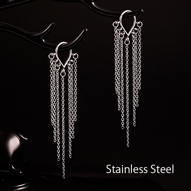 ワンタッチピアス 16g リングピアス ティアドロップ チェーン