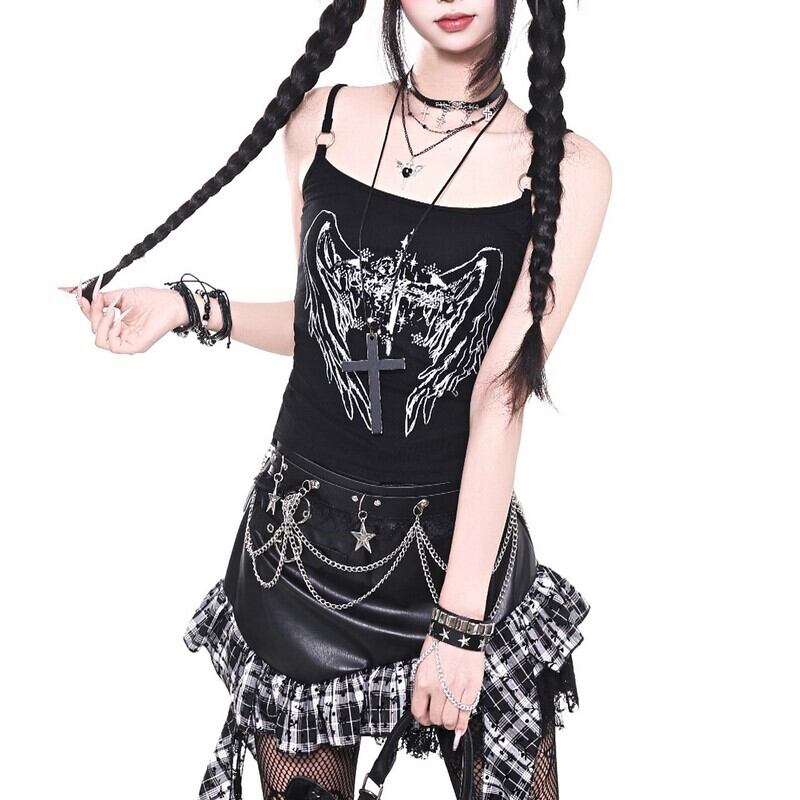 Y2K ｍotif print camisole r0084