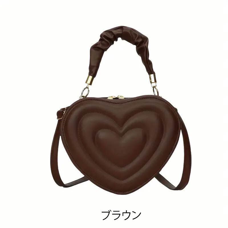 ショルダーバッグ/ハートステッチ 2WAY 茶 ワンショルダーバッグ ハートロゴ 大人可愛い | CARROT | ショルダーバッグ 浄水器・整水器