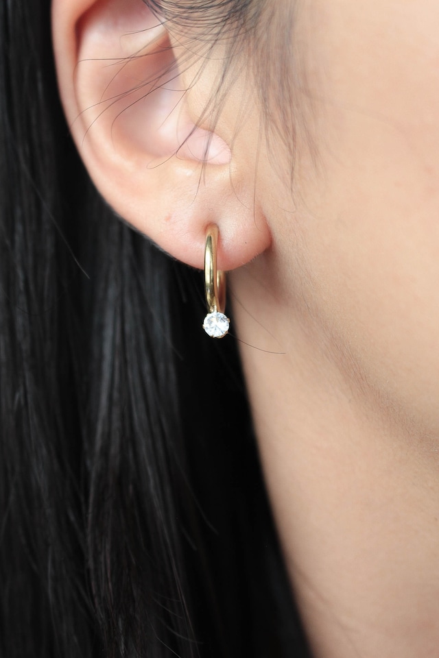 Zirconia Hoop Earring