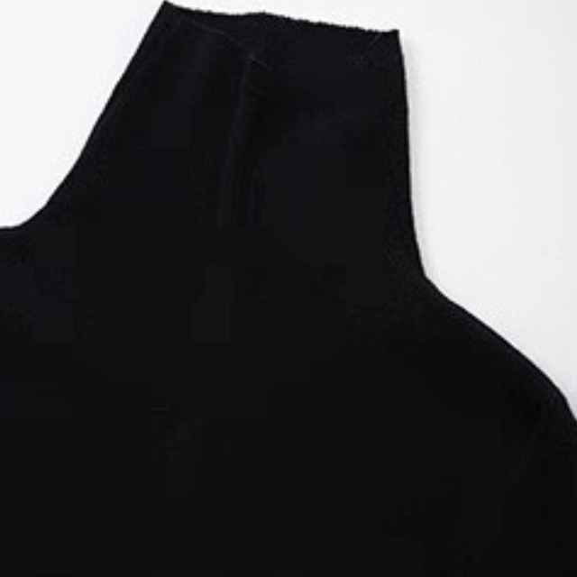 Contrast cuff turtleneck knit C1401